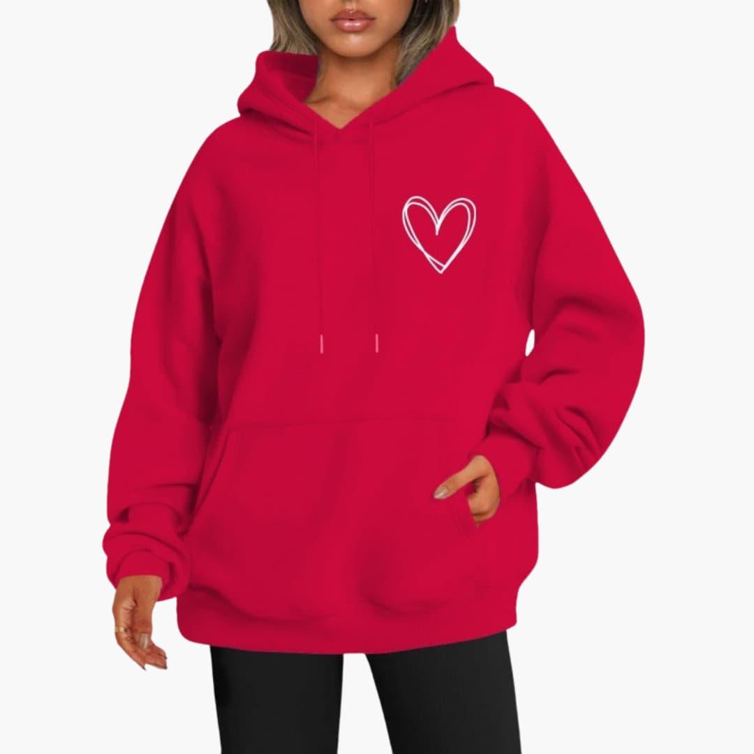 Léane | Sweat à Capuche Motif Cœur Brodé