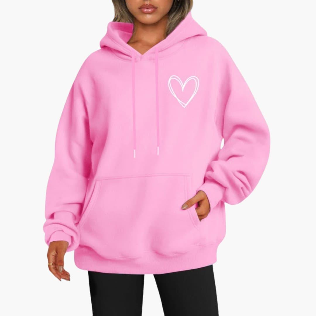 Léane | Sweat à Capuche Motif Cœur Brodé