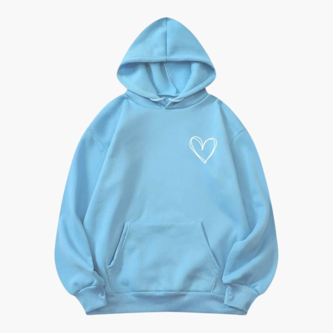 Léane | Sweat à Capuche Motif Cœur Brodé