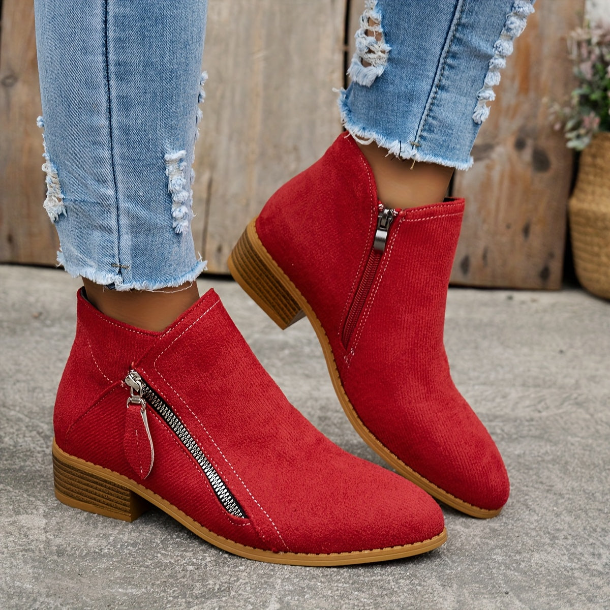 Tessa | Bottines Zippées à Petit Talon