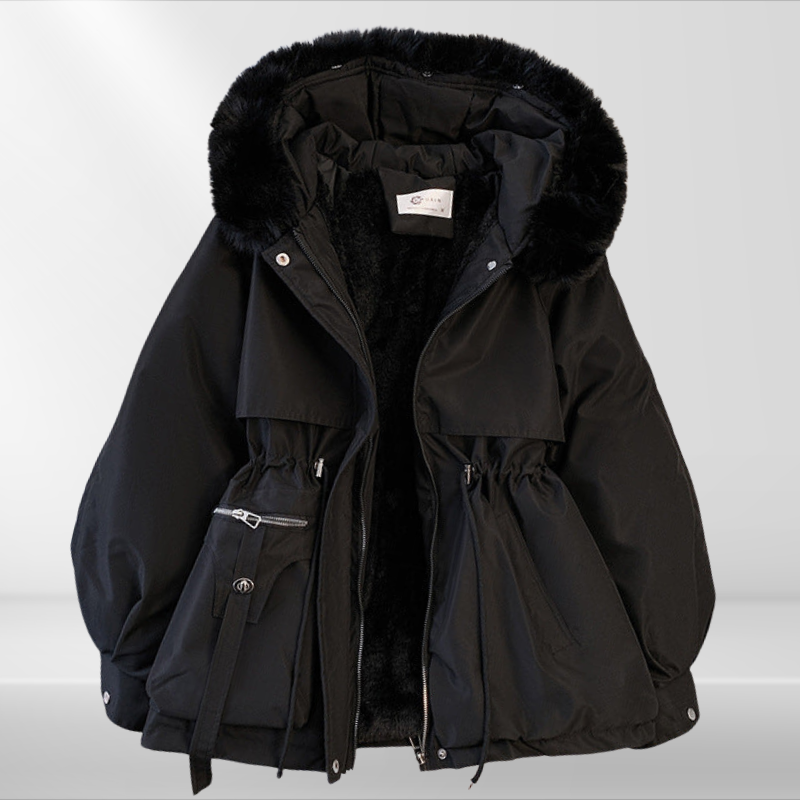 Élise | Parka Hiver à Capuche Bordée de Fausse Fourrure