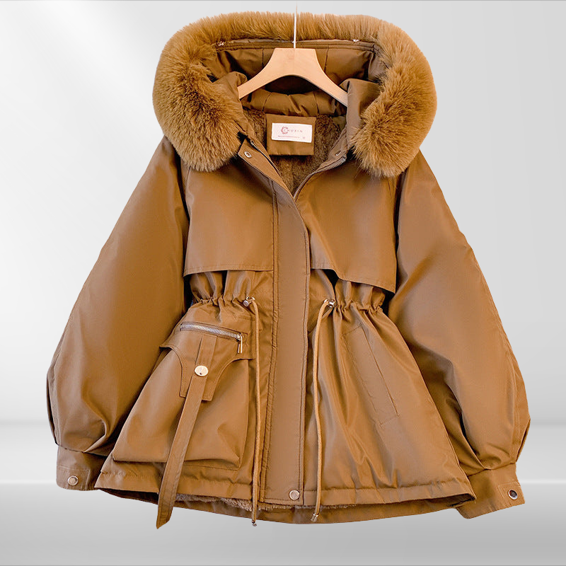 Élise | Parka Hiver à Capuche Bordée de Fausse Fourrure