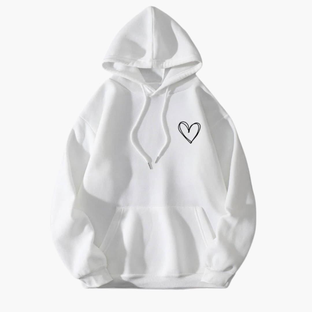Léane | Sweat à Capuche Motif Cœur Brodé