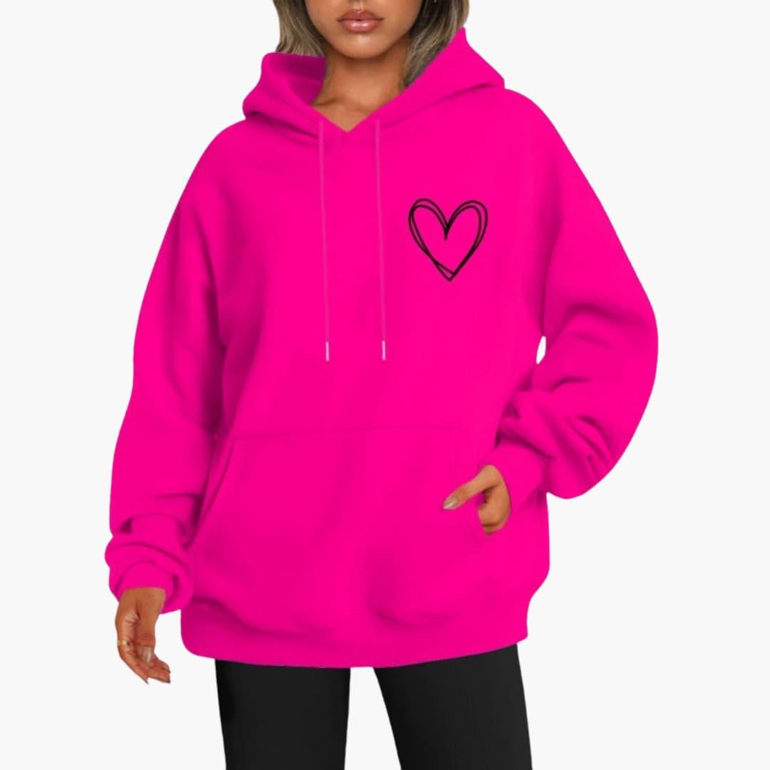 Léane | Sweat à Capuche Motif Cœur Brodé