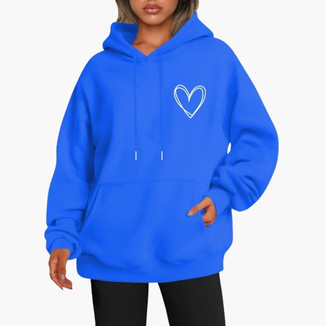 Léane | Sweat à Capuche Motif Cœur Brodé