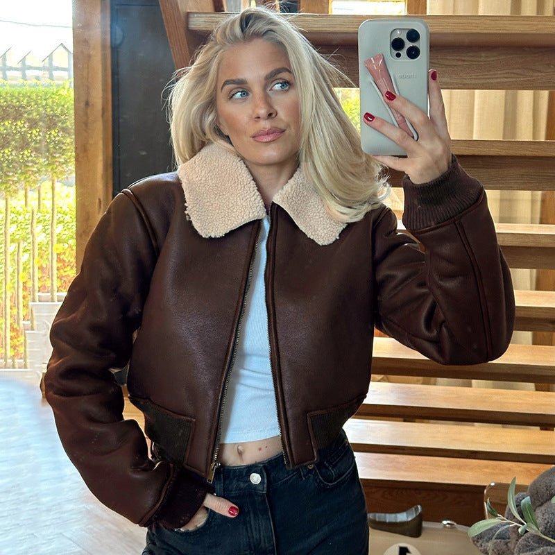 Léa | Veste Aviateur Courte Doublée