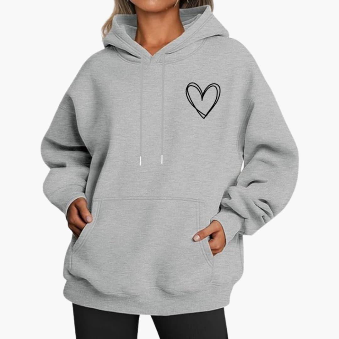 Léane | Sweat à Capuche Motif Cœur Brodé