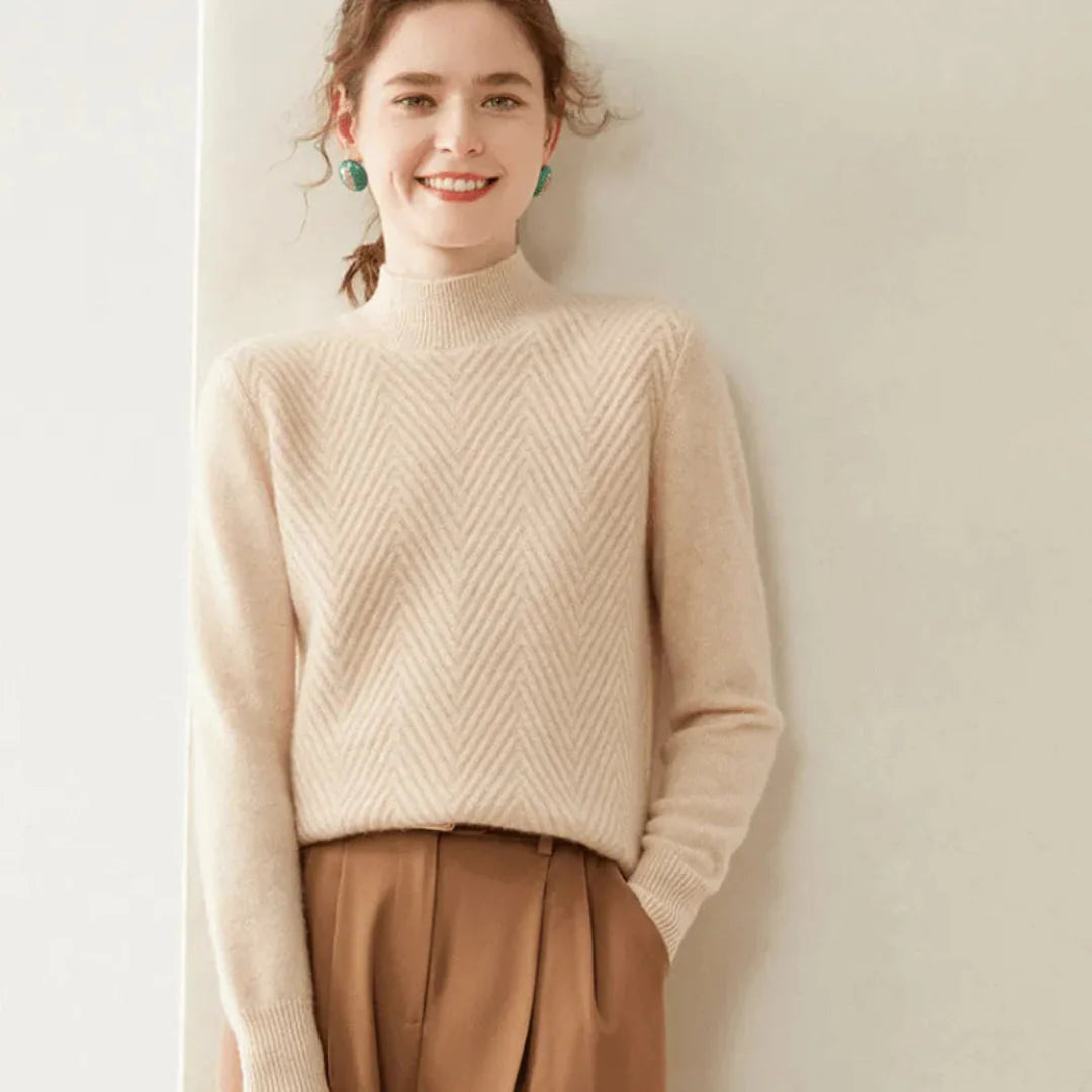 Anya | Pull Col Montant en Maille Fine
