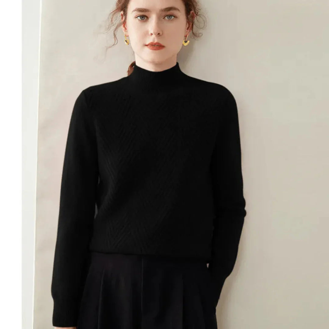 Anya | Pull Col Montant en Maille Fine
