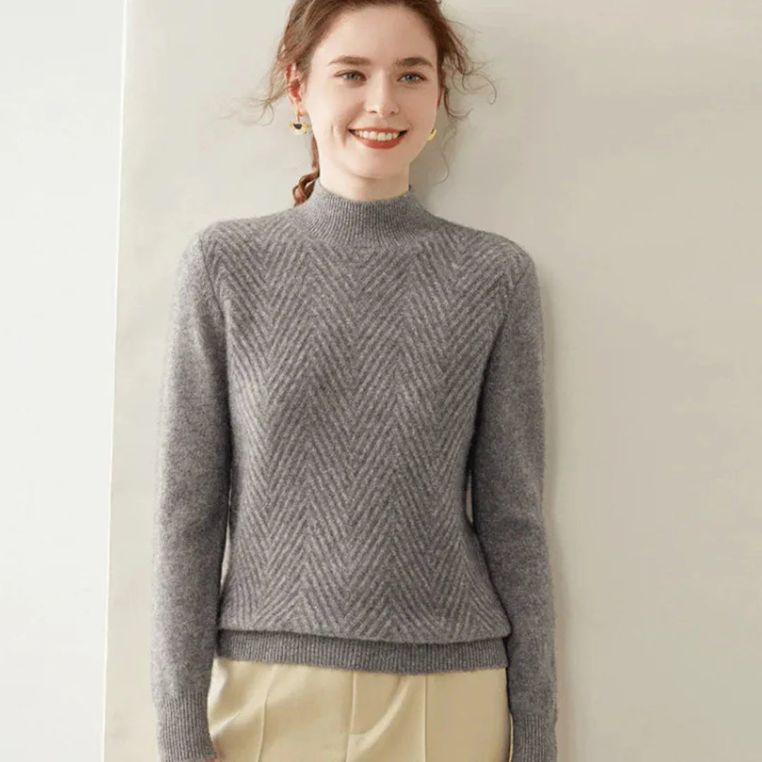 Anya | Pull Col Montant en Maille Fine