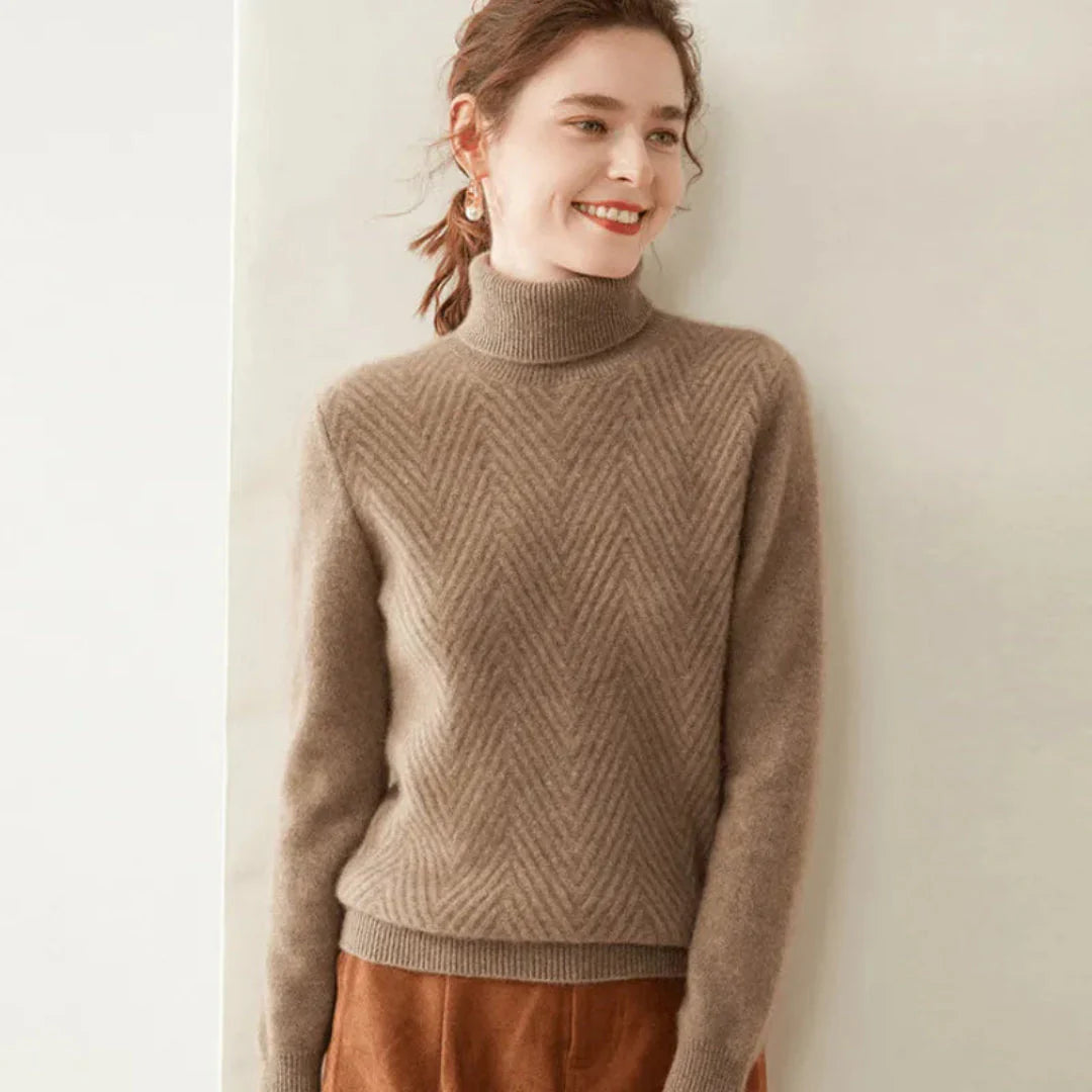 Anya | Pull Col Montant en Maille Fine