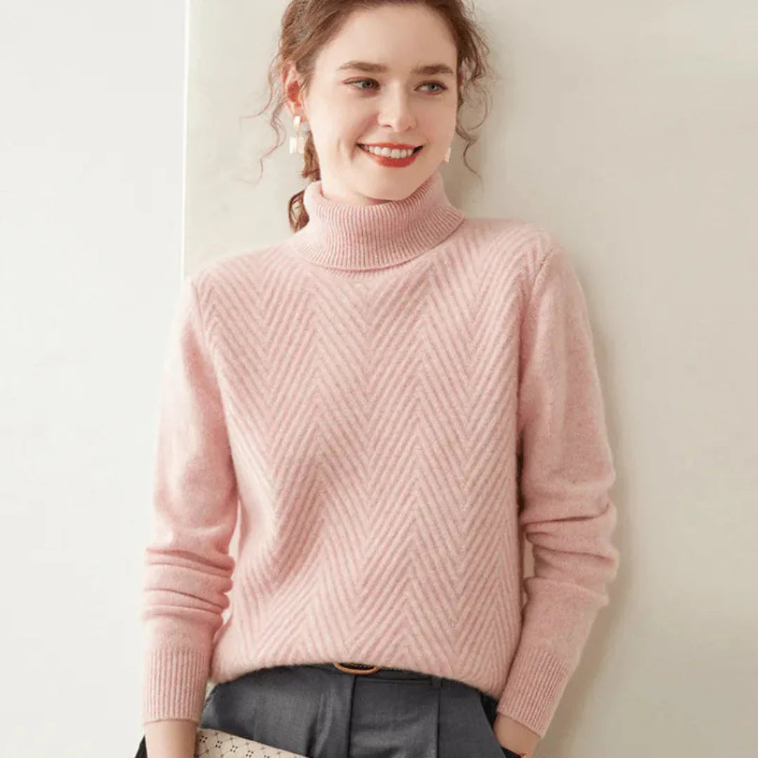 Anya | Pull Col Montant en Maille Fine