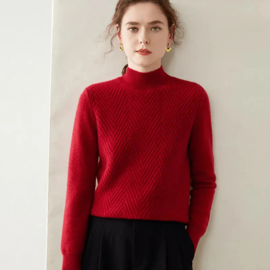 Anya | Pull Col Montant en Maille Fine