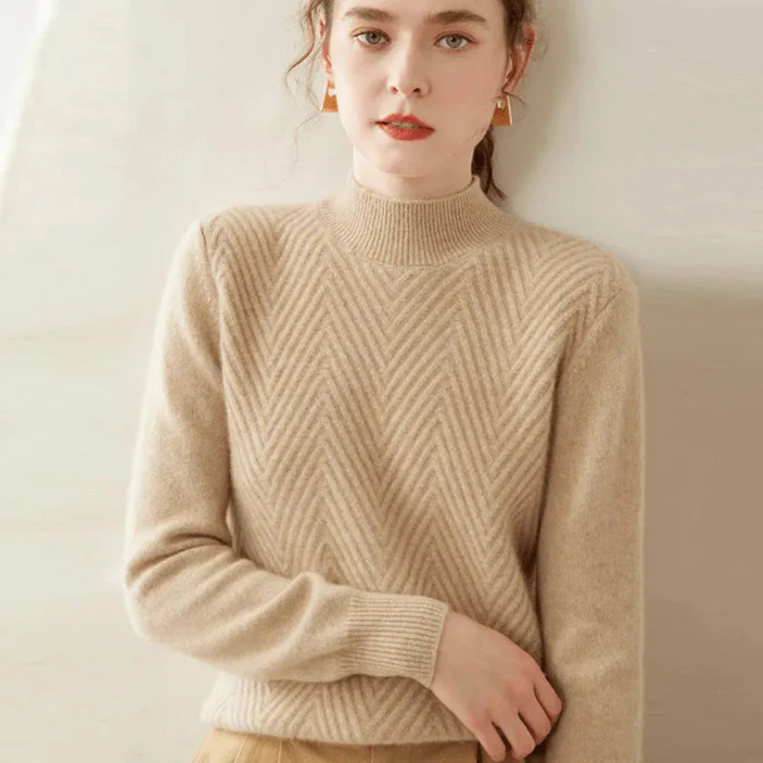 Anya | Pull Col Montant en Maille Fine