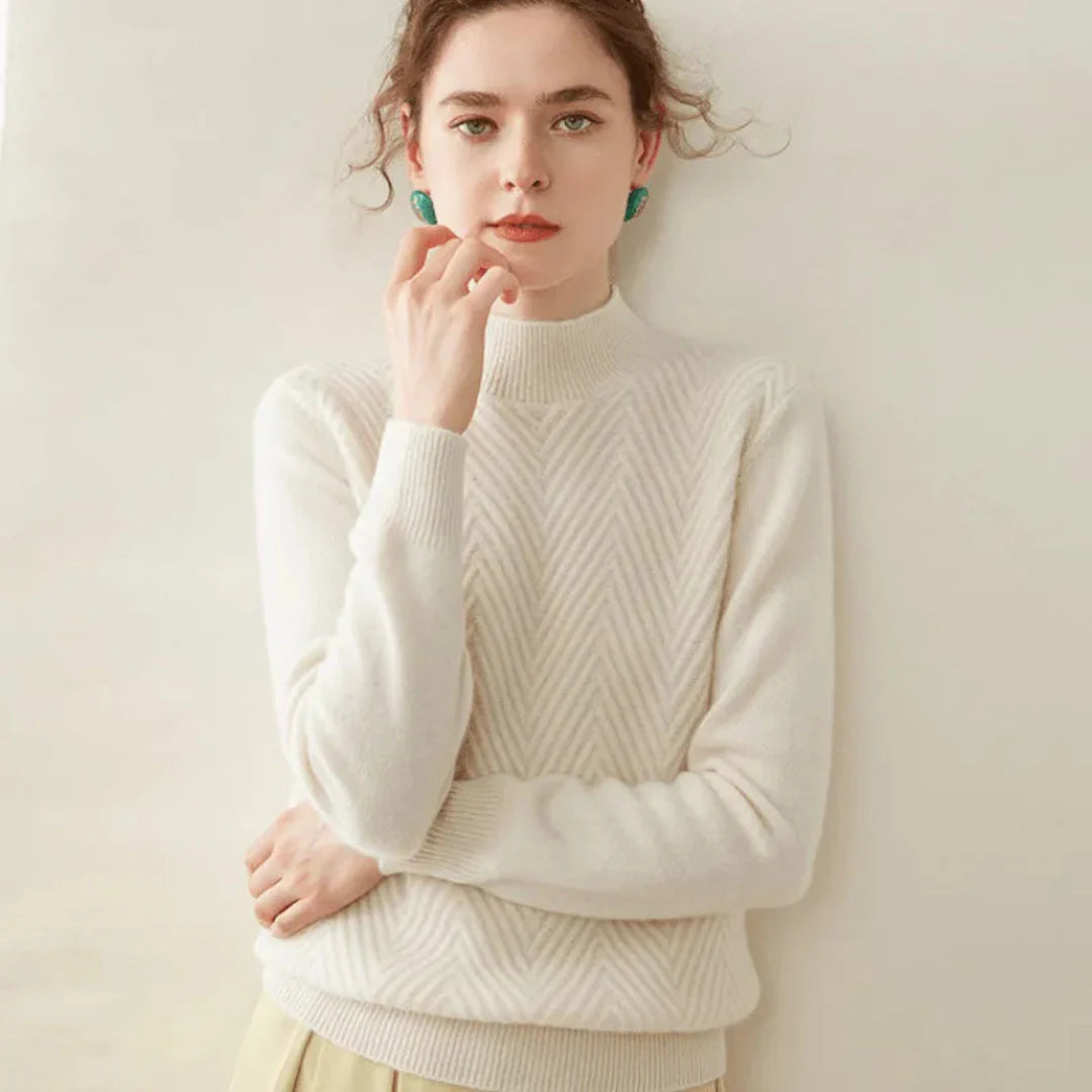 Anya | Pull Col Montant en Maille Fine