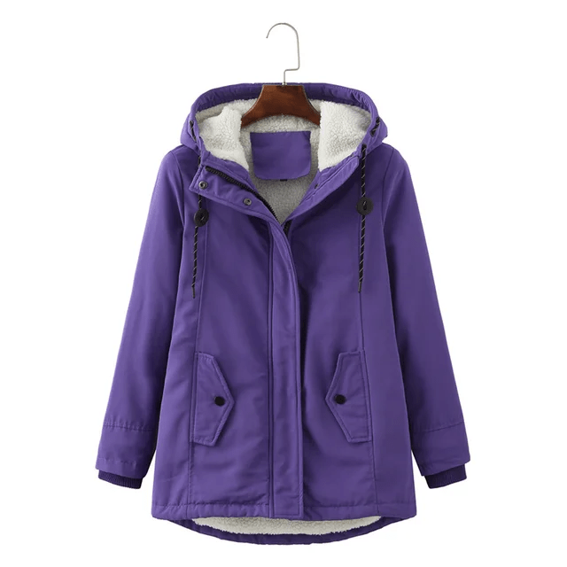 Célia | Veste à Capuche Doublée en Polaire