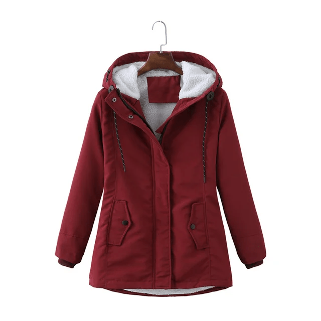 Célia | Veste à Capuche Doublée en Polaire
