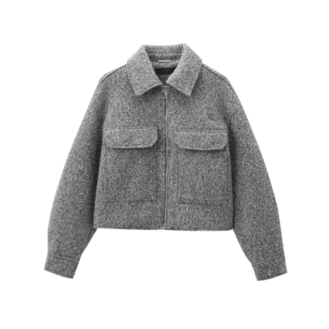 Lina | Veste Courte Zippée à Poches Plaquées