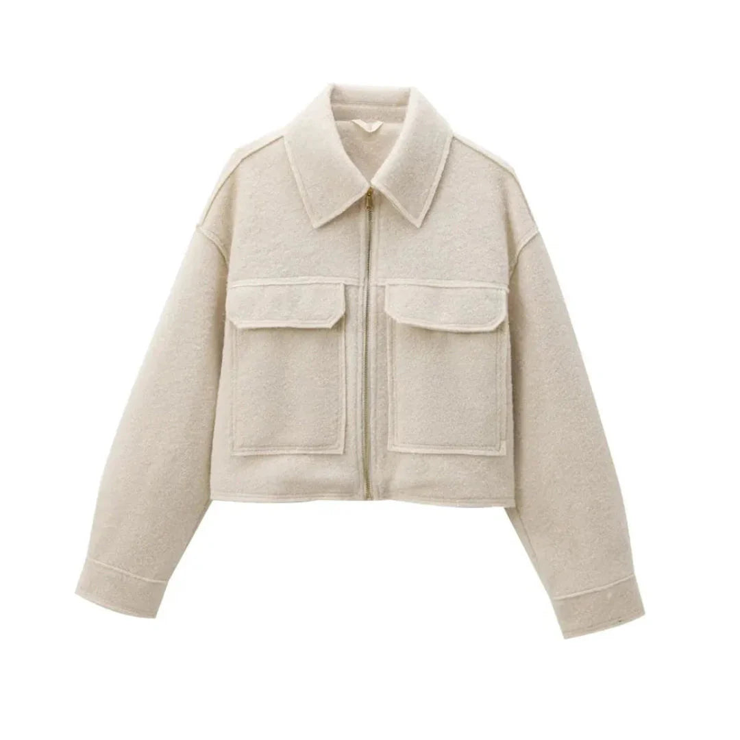 Lina | Veste Courte Zippée à Poches Plaquées