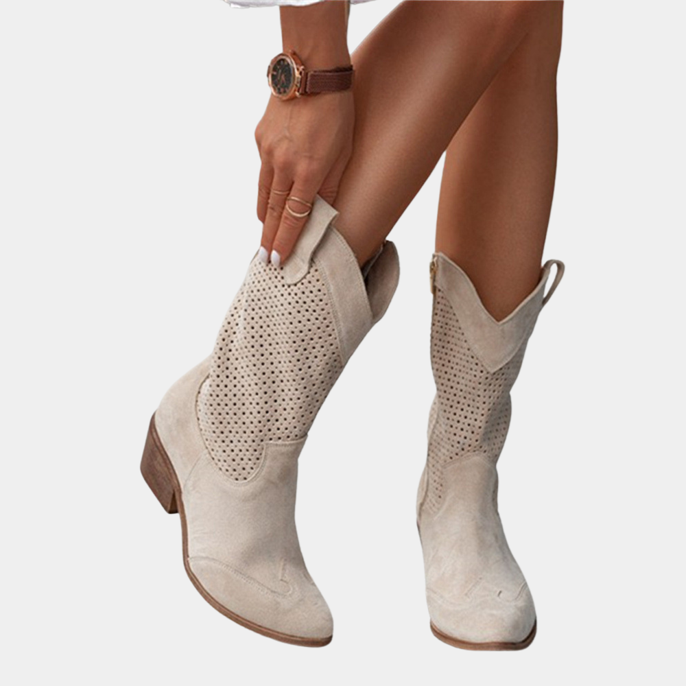 Salomé | Bottes Western Perforées à Talon