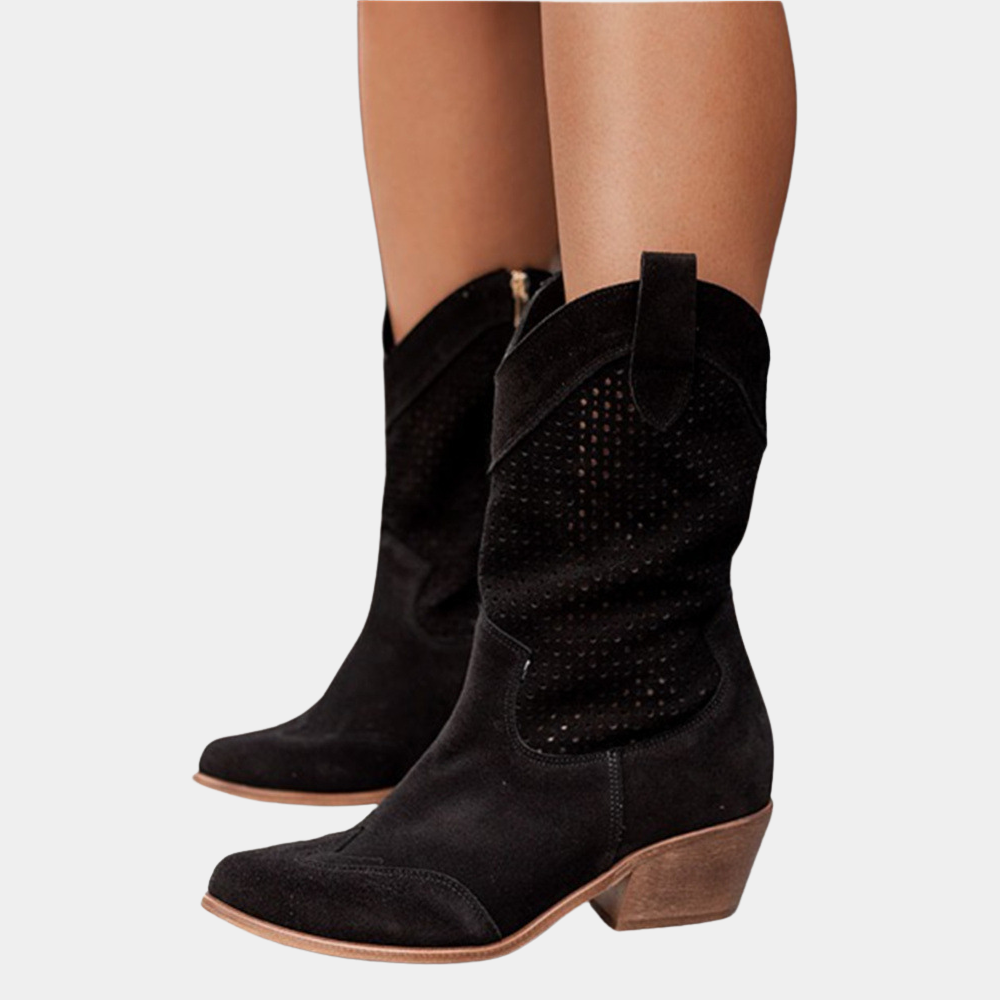 Salomé | Bottes Western Perforées à Talon