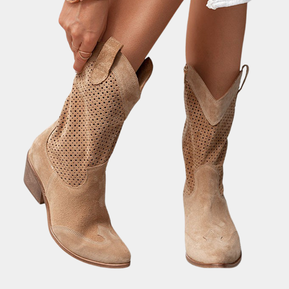 Salomé | Bottes Western Perforées à Talon