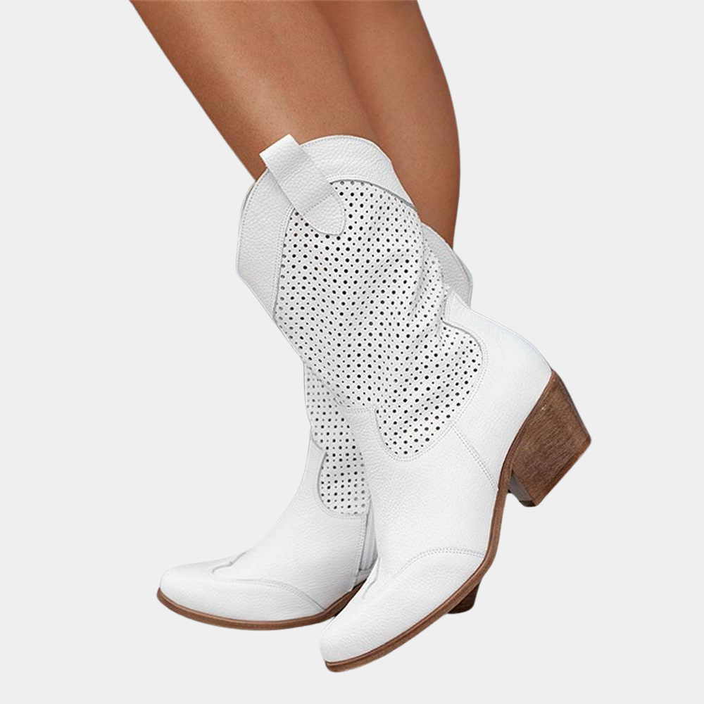 Salomé | Bottes Western Perforées à Talon