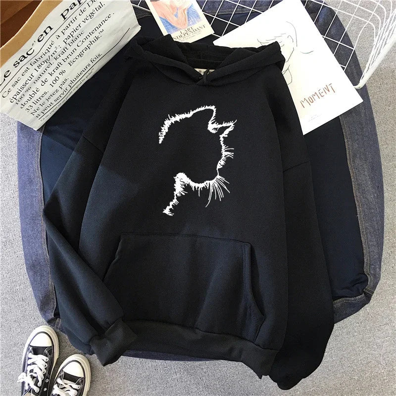 Milo | Sweat à Capuche Motif Chat Brodé