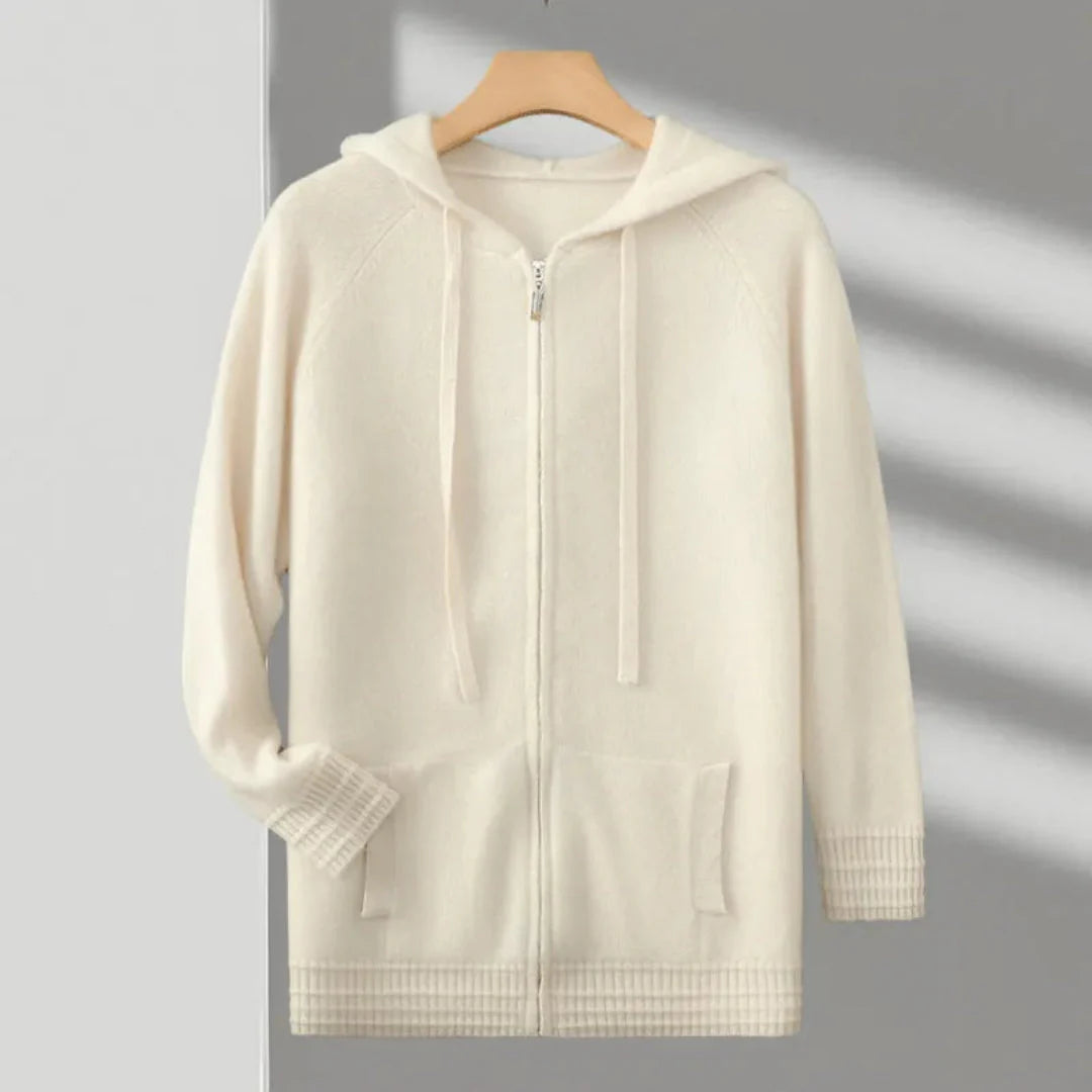 Elyo | Pull Zippé à Capuche en Maille Fine