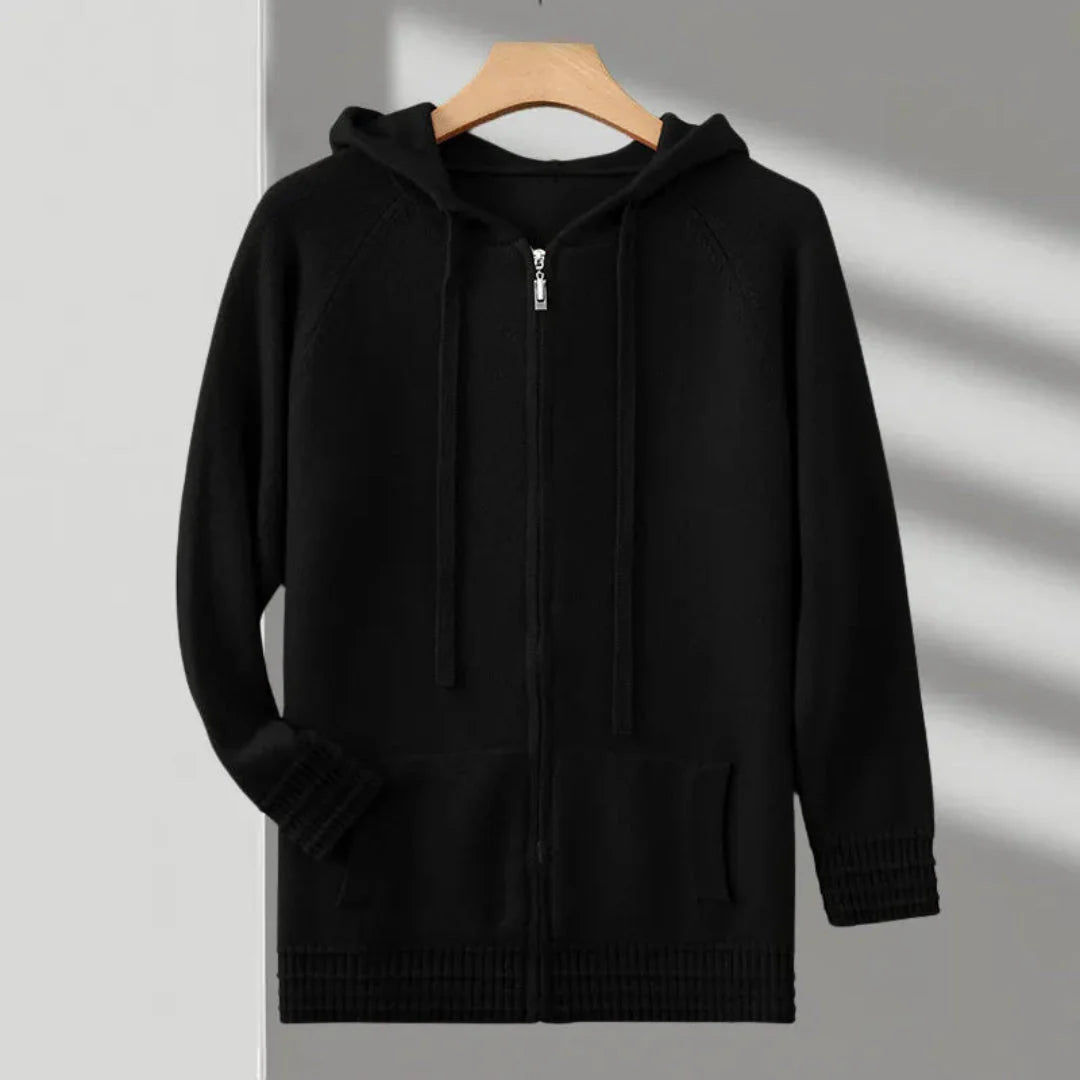Elyo | Pull Zippé à Capuche en Maille Fine