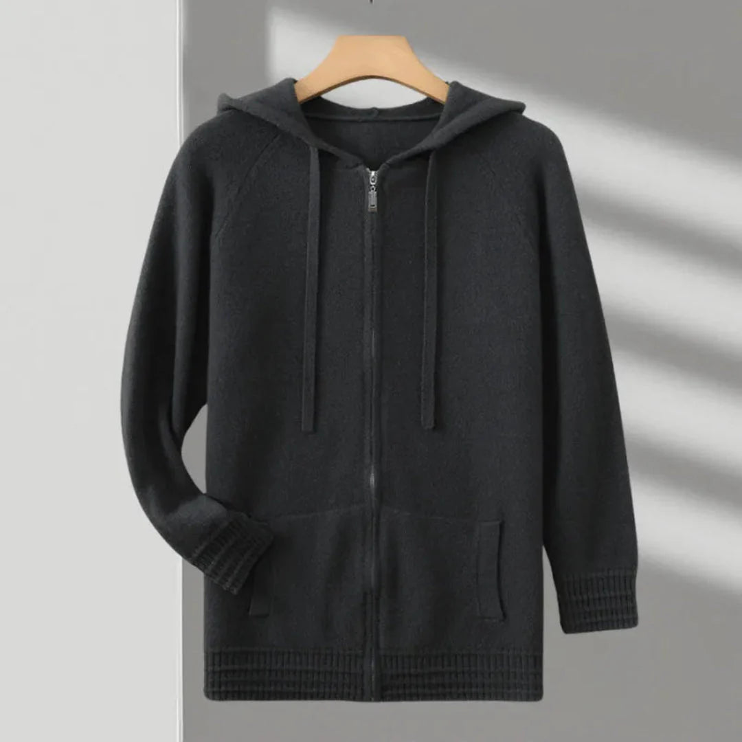 Elyo | Pull Zippé à Capuche en Maille Fine
