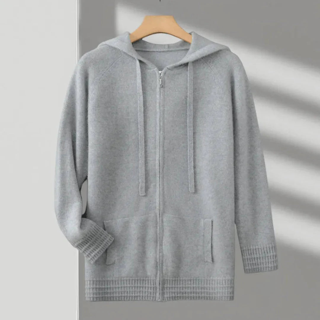 Elyo | Pull Zippé à Capuche en Maille Fine