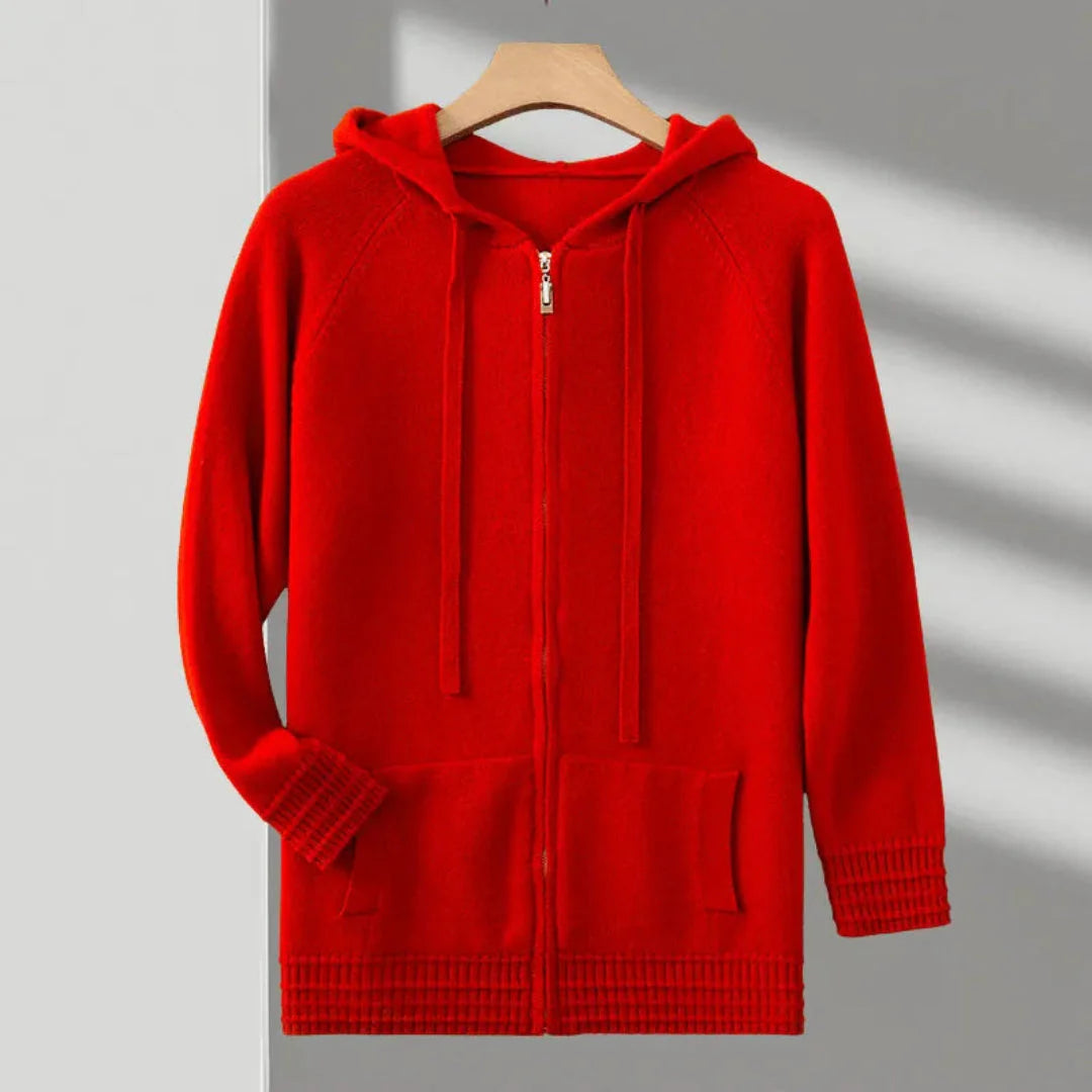 Elyo | Pull Zippé à Capuche en Maille Fine