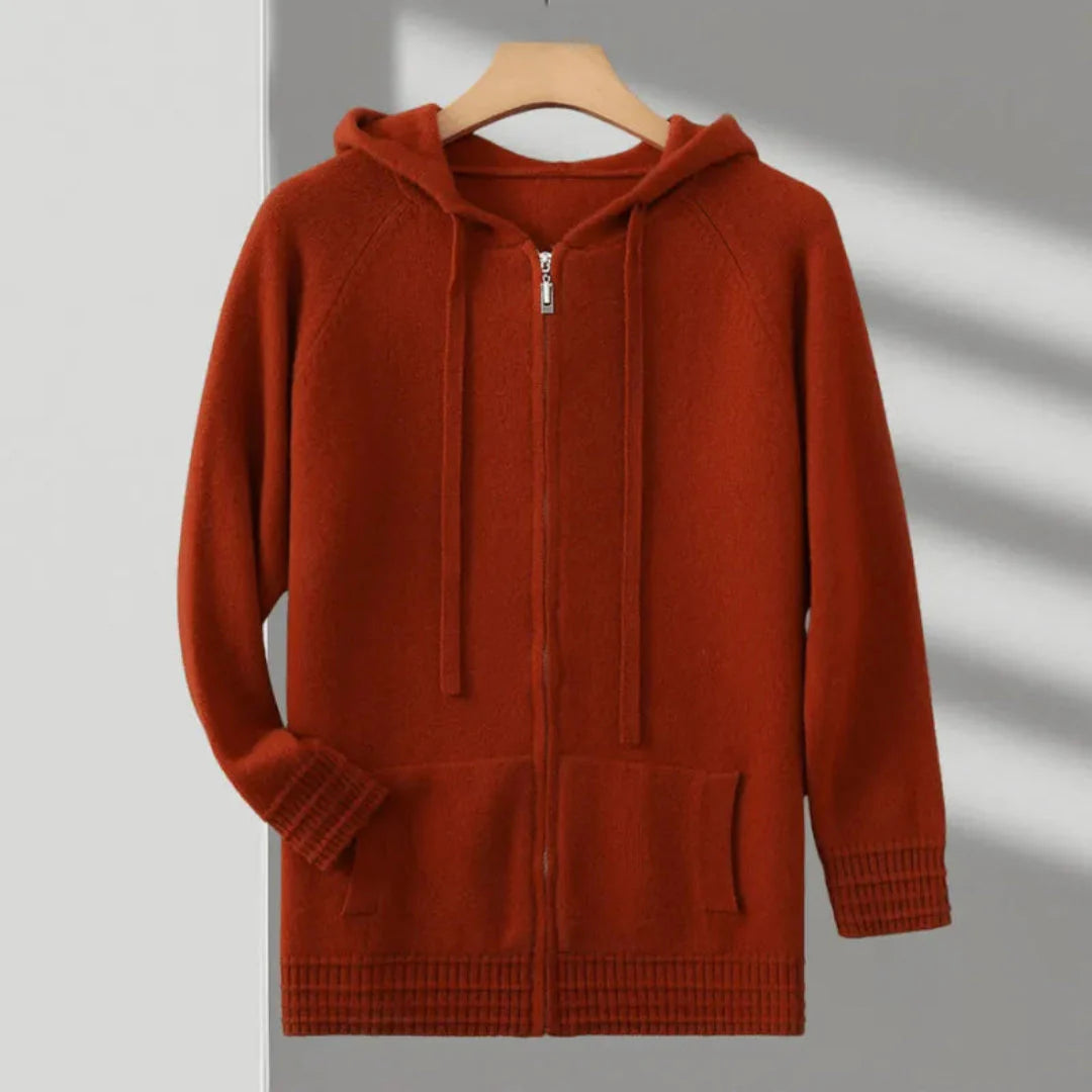 Elyo | Pull Zippé à Capuche en Maille Fine