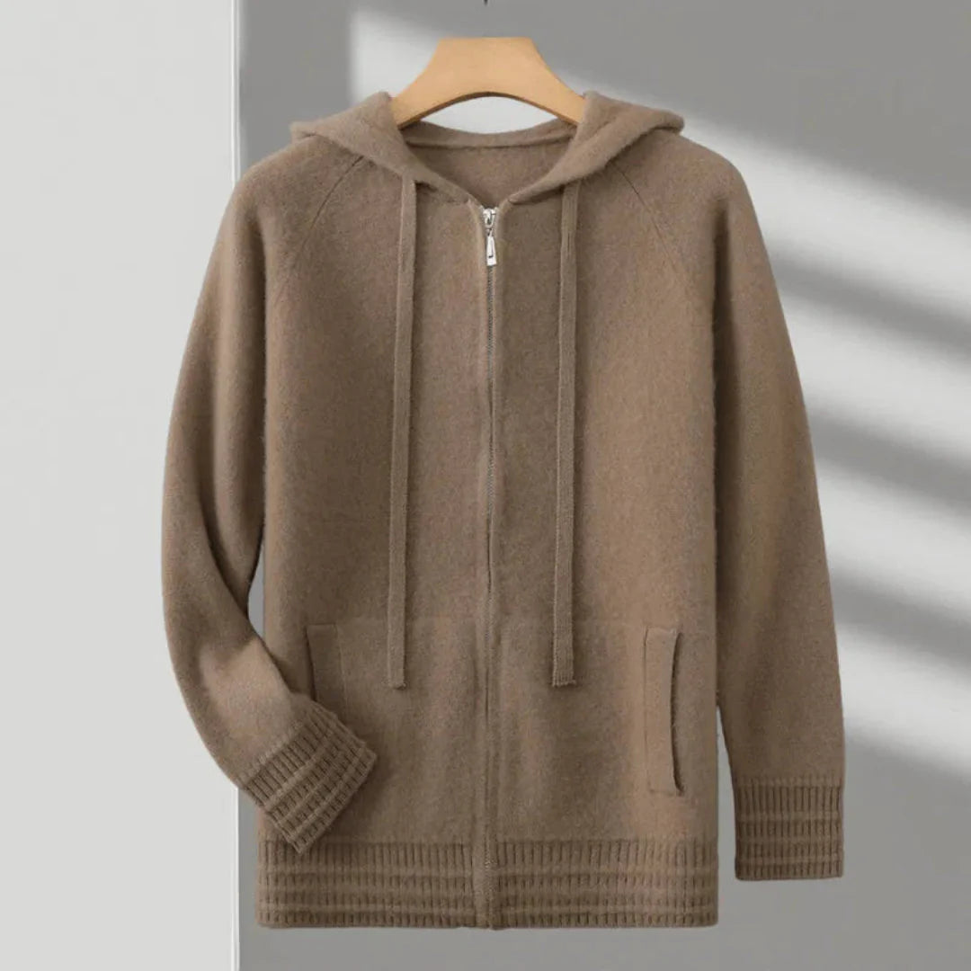 Elyo | Pull Zippé à Capuche en Maille Fine