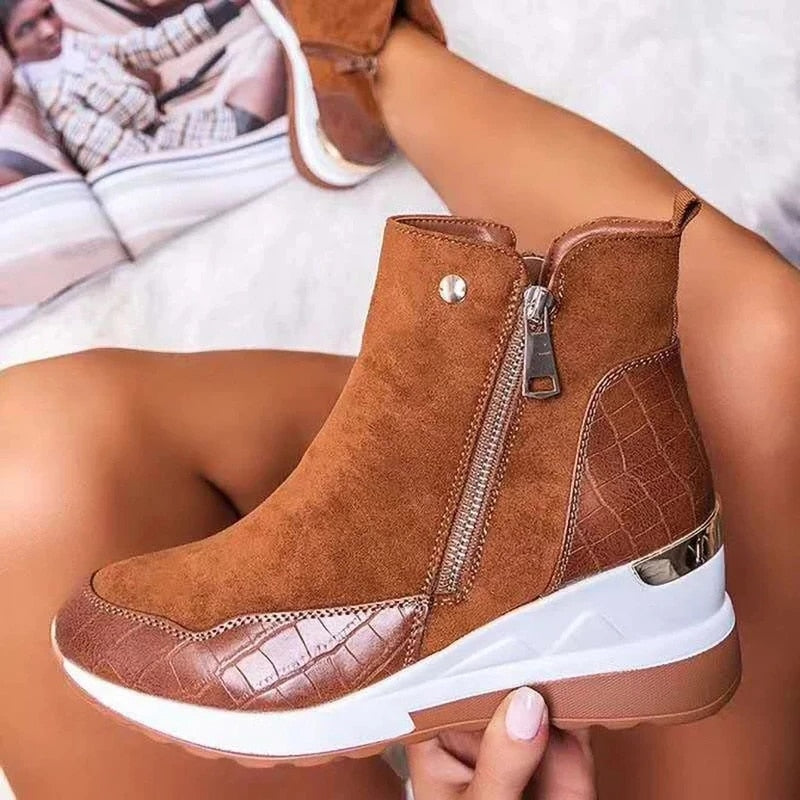 Kaïa | Baskets Montantes à Semelle Épaisse et Zip Latéral