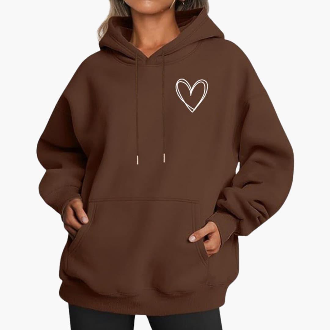 Léane | Sweat à Capuche Motif Cœur Brodé