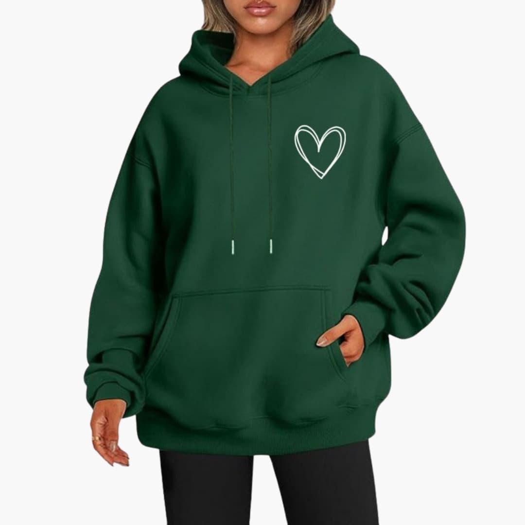 Léane | Sweat à Capuche Motif Cœur Brodé