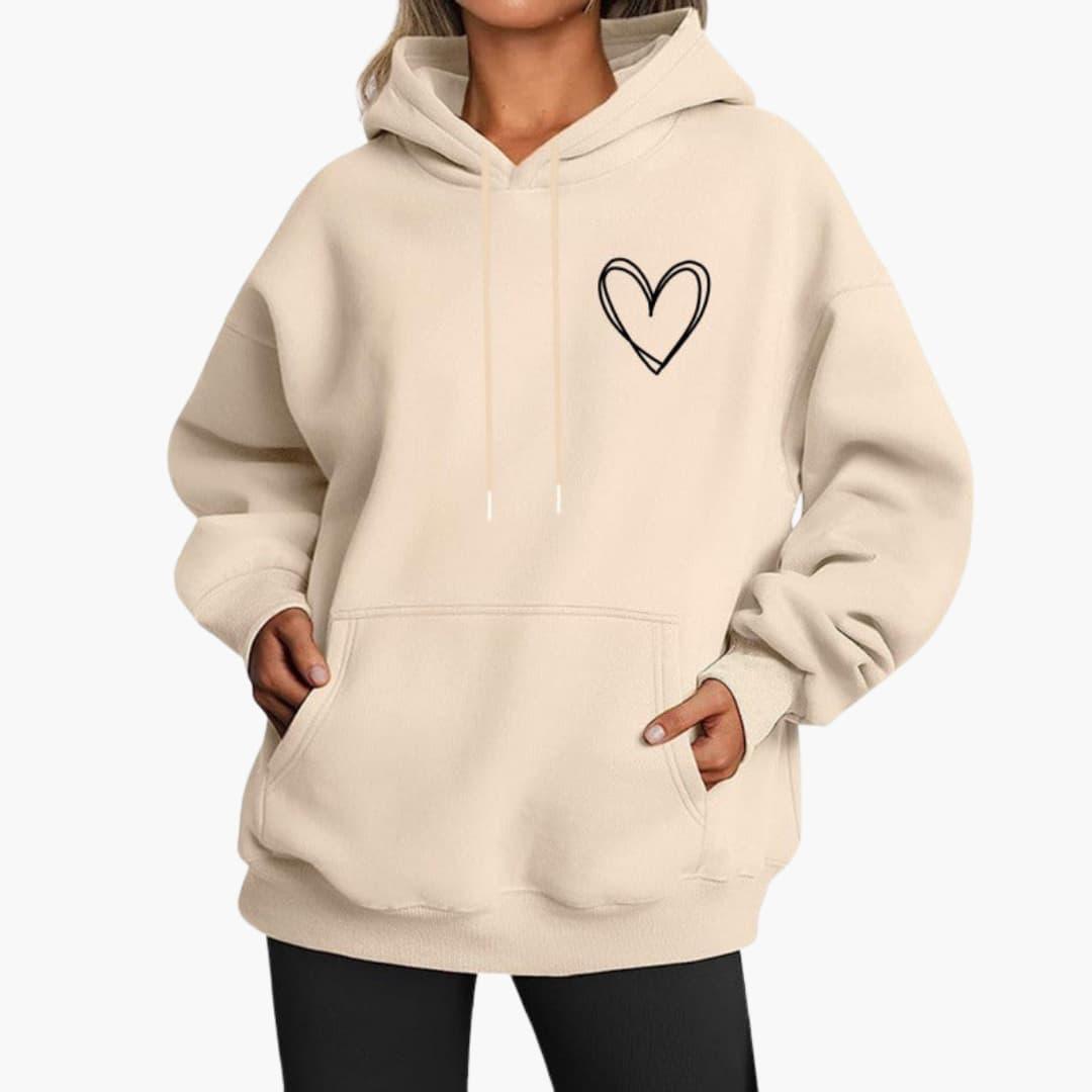 Léane | Sweat à Capuche Motif Cœur Brodé