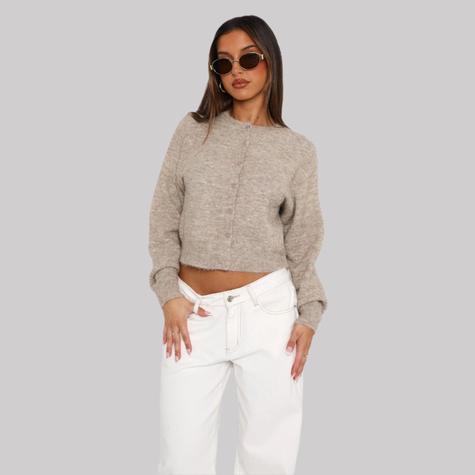 Alma | Gilet Court Boutonné en Maille Fine