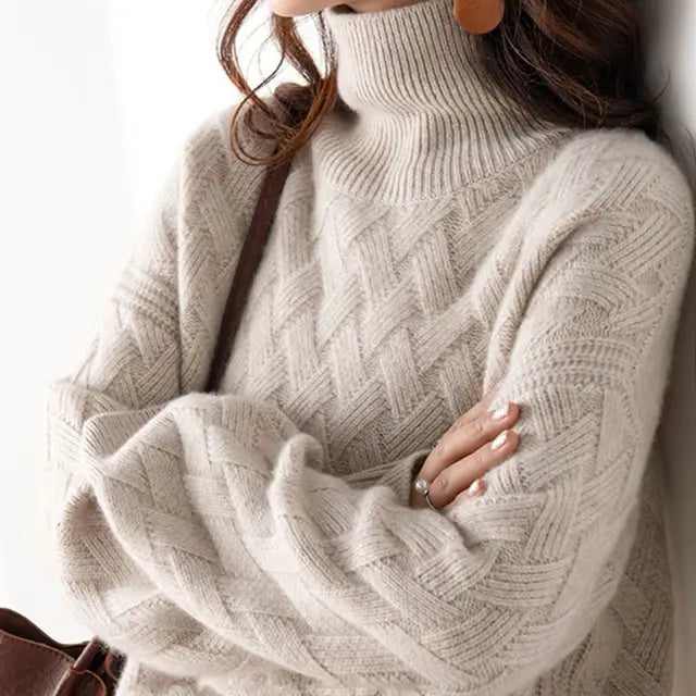 Cléo | Pull Torsadé Col Roulé Coupe Ample