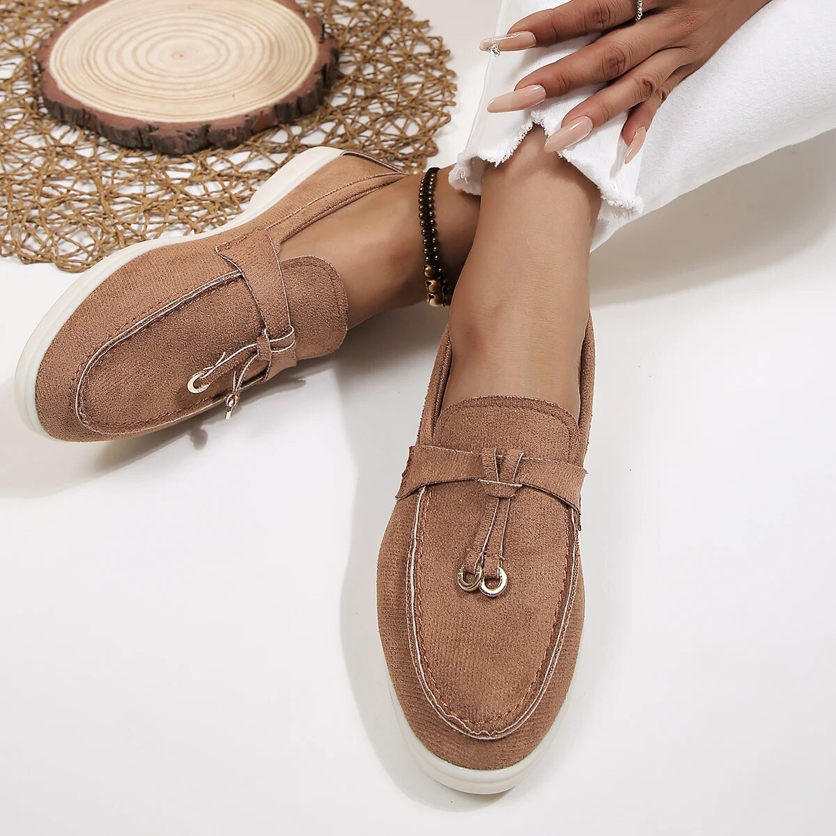 Alba | Mocassins Classiques à Détail Frangé