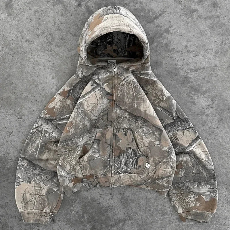 Terra | Sweat à Capuche Camouflage Style Forêt