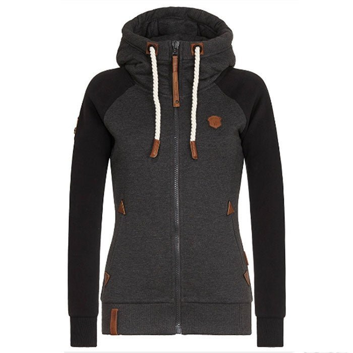 Élia | Sweat à Capuche Bicolore à Col Montant