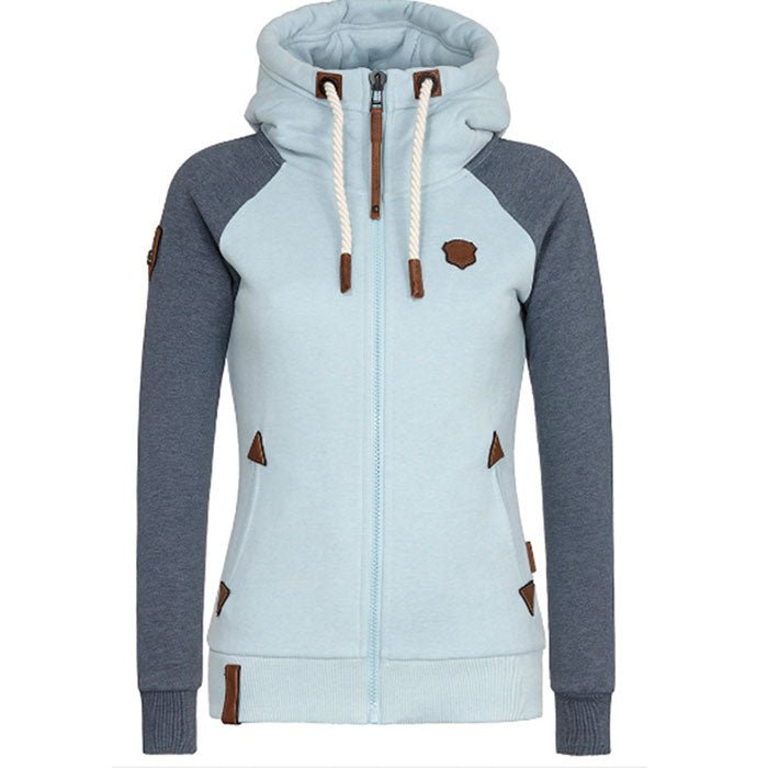 Élia | Sweat à Capuche Bicolore à Col Montant