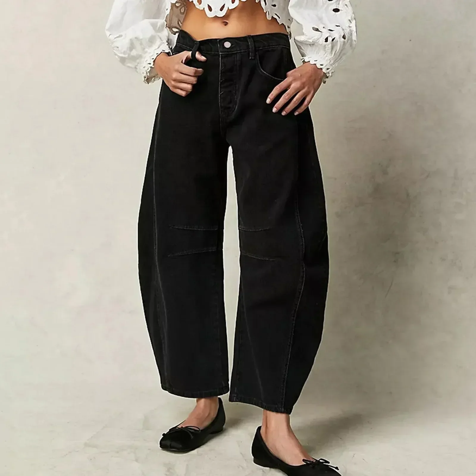 jeans-baggy-femme-pantalons-décontractés