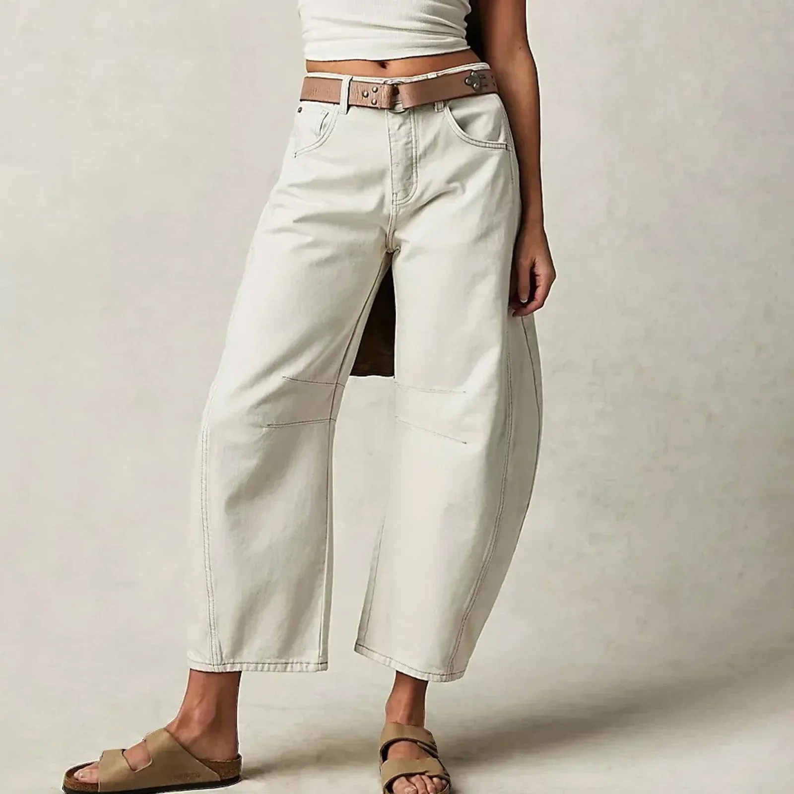 jeans-baggy-femme-pantalons-décontractés