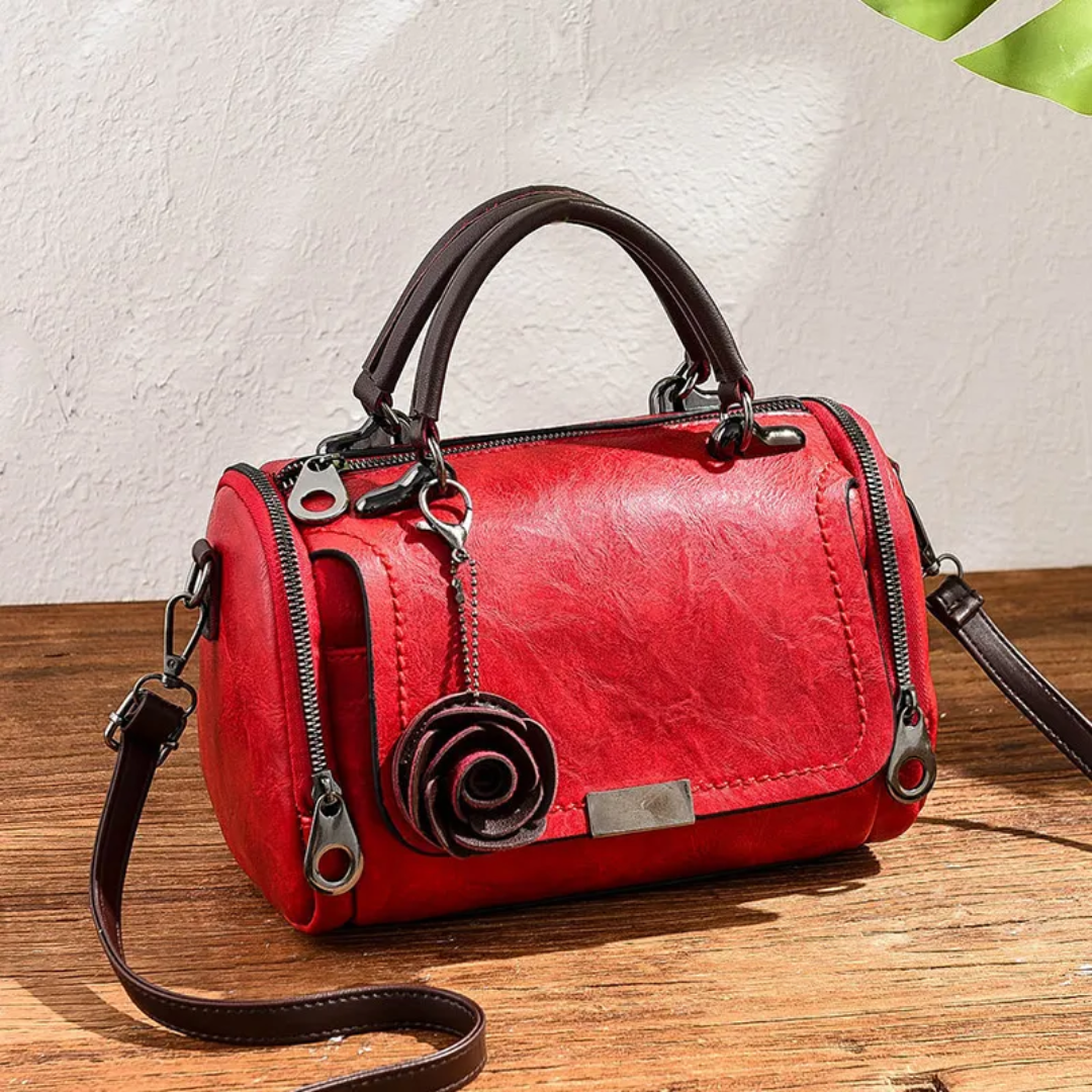 Élodie | Sac à Main Fleur en Simili-Cuir Vintage